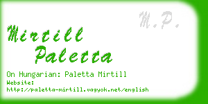 mirtill paletta business card